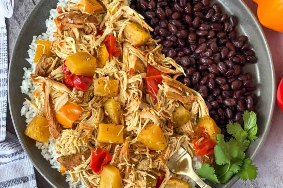 Easy Slow Cooker Caribbean Jerk Chicken.